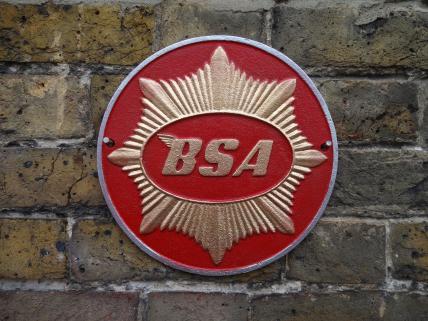BSA Gold Star Red Cast Iron Advertising Wall Plaque Sign 25cm